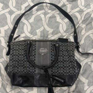 Coach Black and Gray Signature Tote